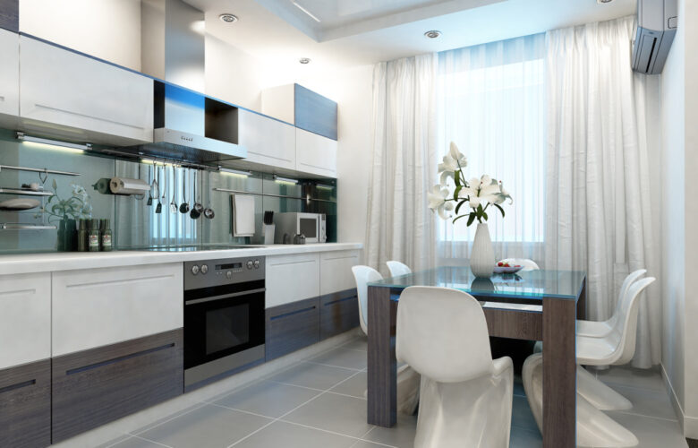 Modern kitchen interior, 3d interior